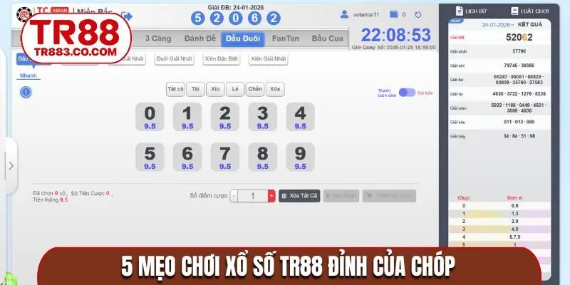 5 mẹo chơi xổ số TR88 đỉnh của chóp