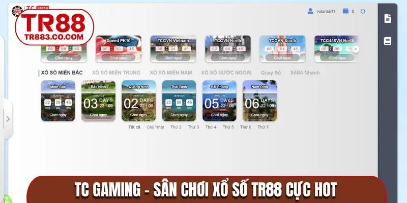 TC Gaming - Sân chơi xổ số TR88 cực hot
